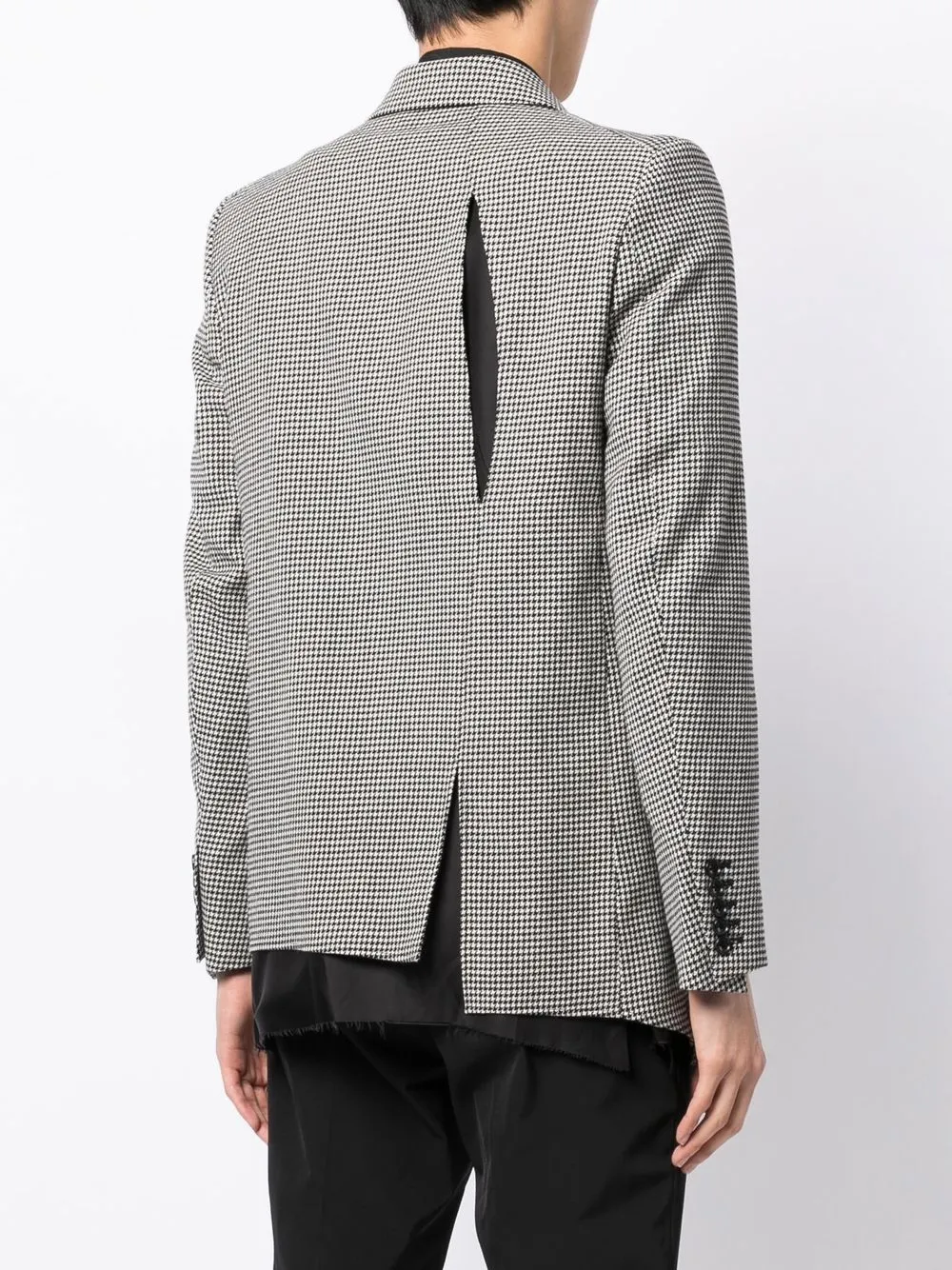 Shop Sulvam Houndstooth Layered Blazer In Black