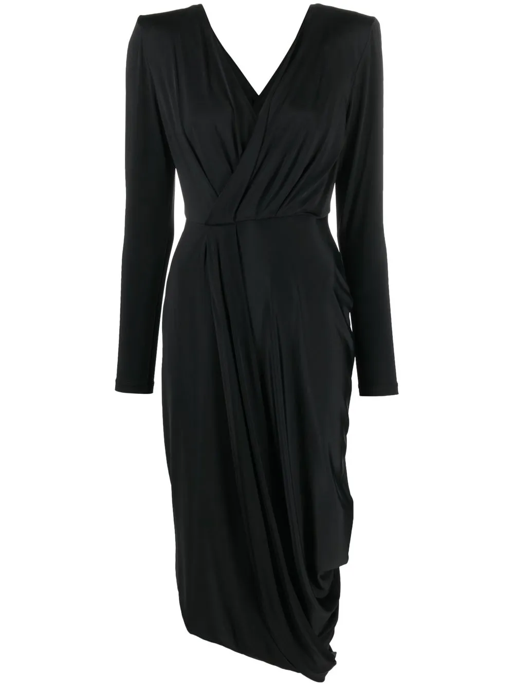 

Giorgio Armani v-neck asymmetric dress - Black