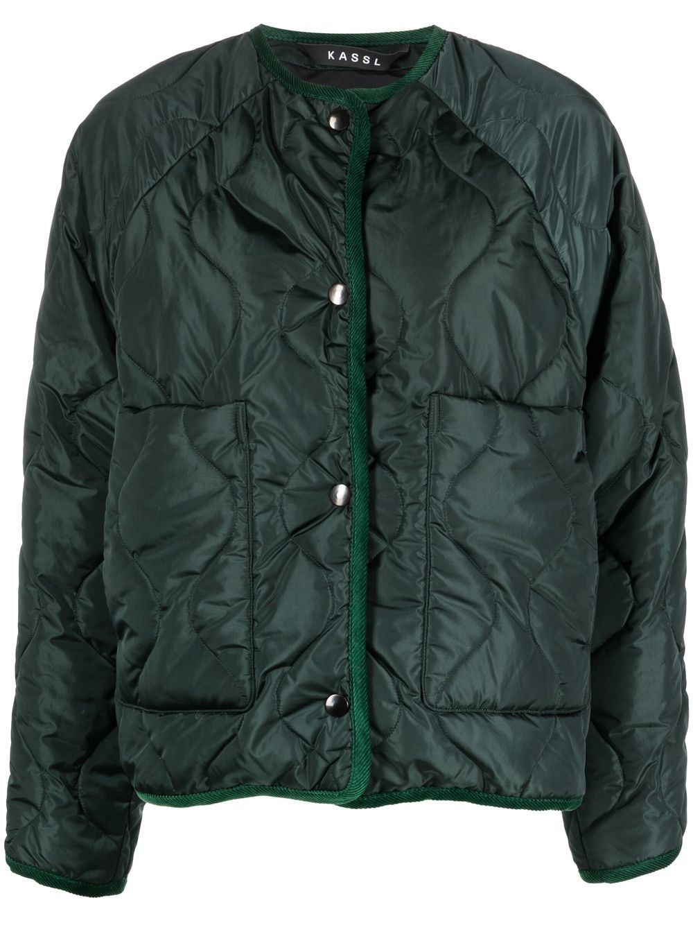 KASSL Editions quilted cropped jacket - Green