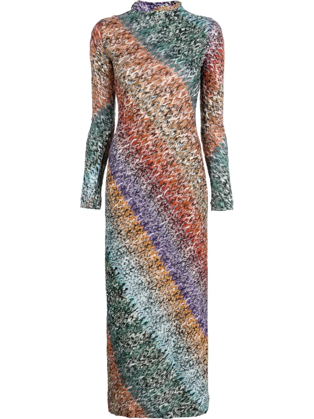 

Missoni abstract-pattern knit long dress - Orange