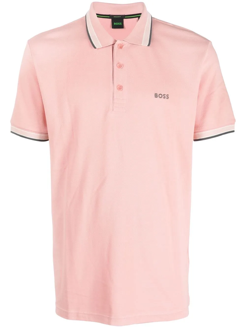 

BOSS playera tipo polo con logo bordado - Rosado