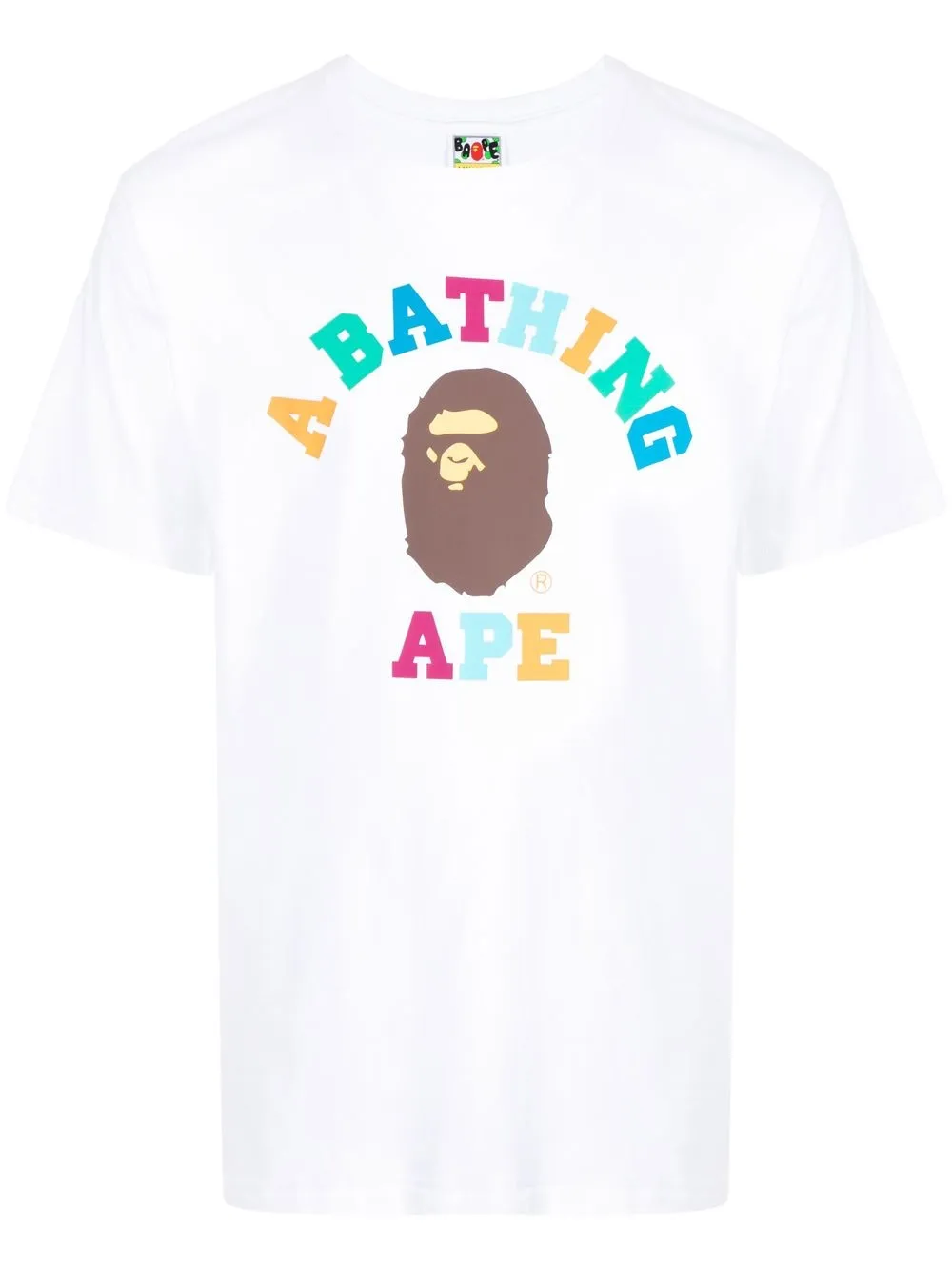 

A BATHING APE® playera con logo estampado - Blanco