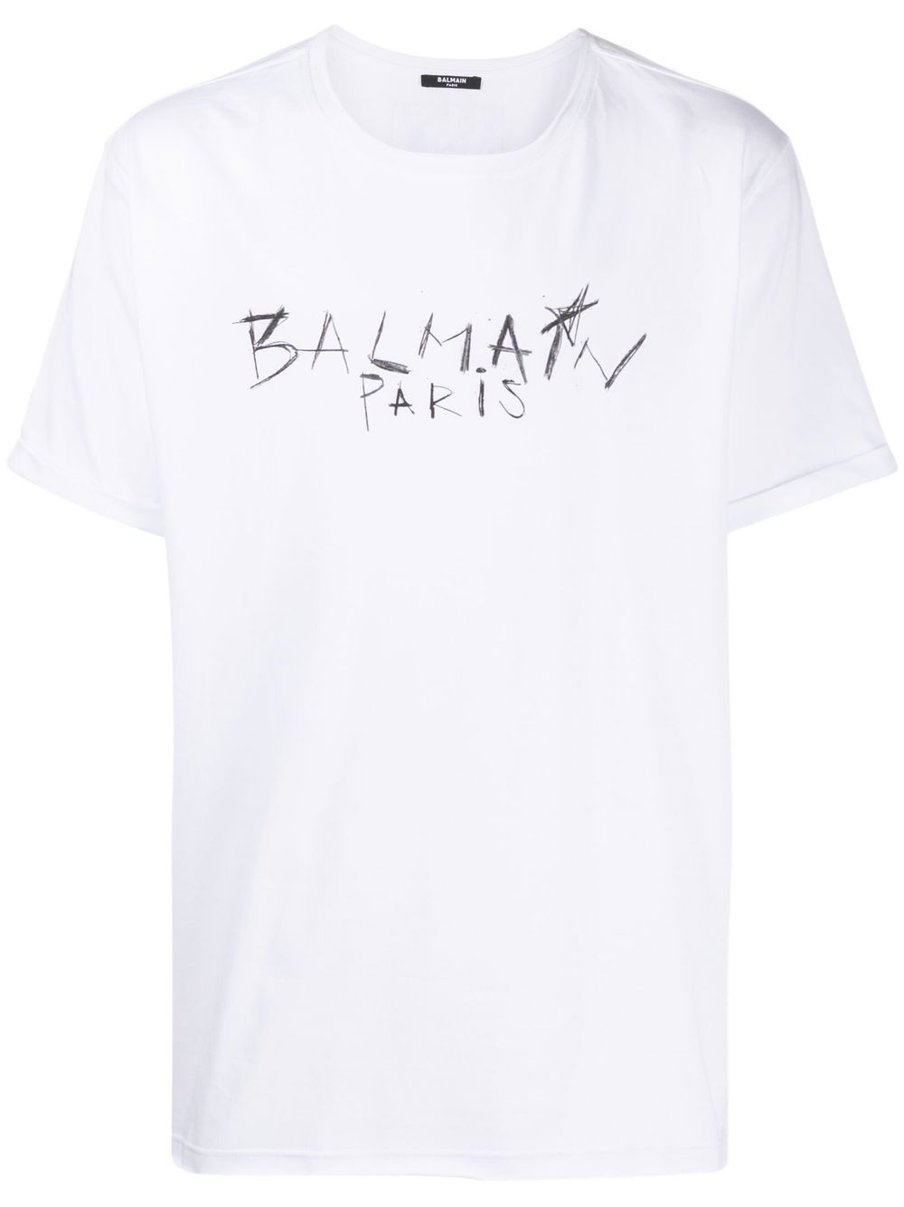 

Balmain playera con logo estampado - Blanco