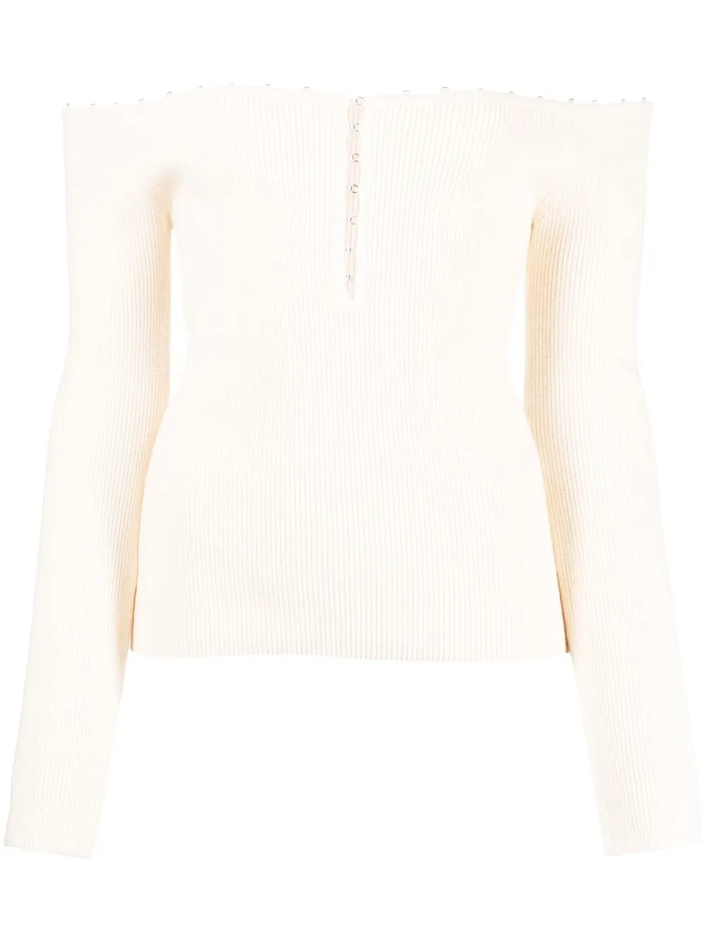 

Helmut Lang ribbed off-shoulder top - Neutrals