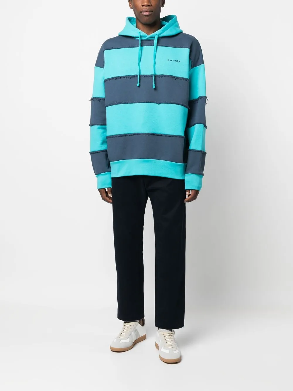 Botter Gestreepte hoodie - Blauw