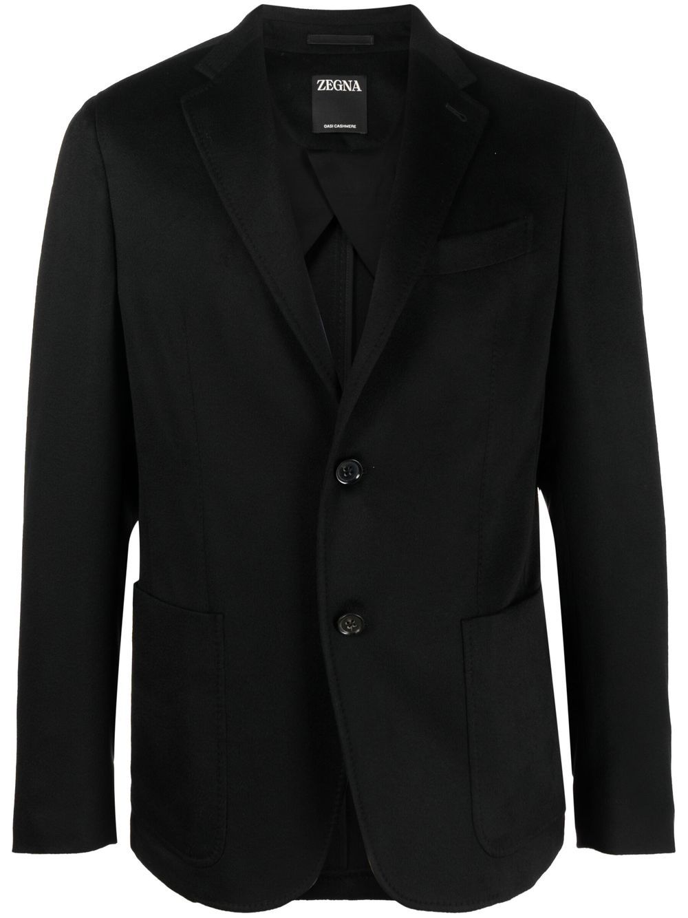 

Z Zegna blazer de tweed con botones - Negro