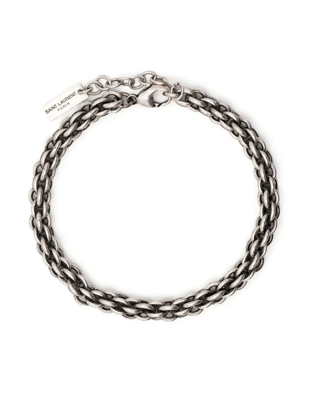 

Saint Laurent braided chain-link bracelet - Silver