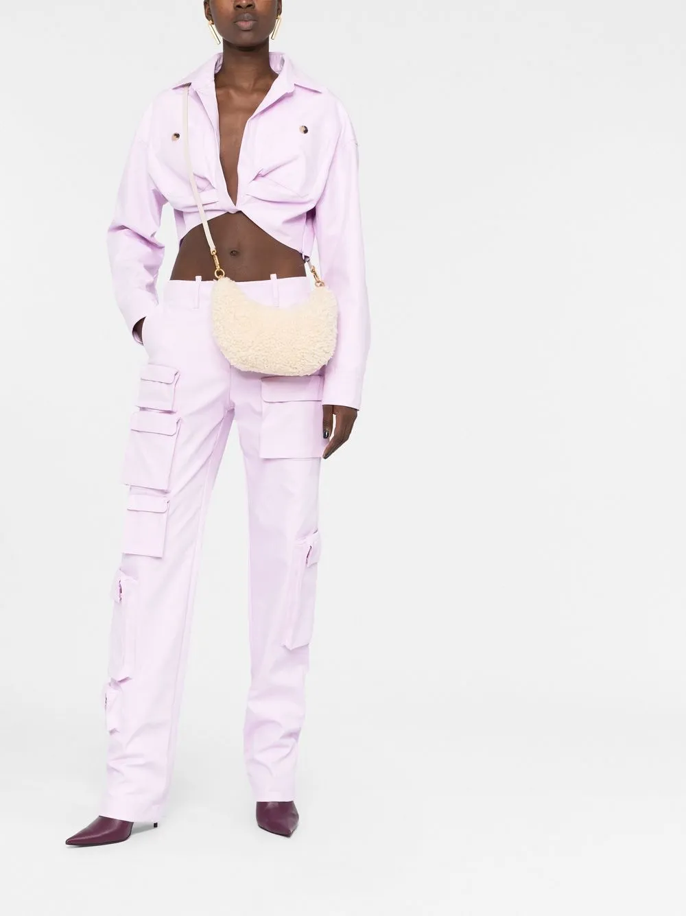 off white shearling bag