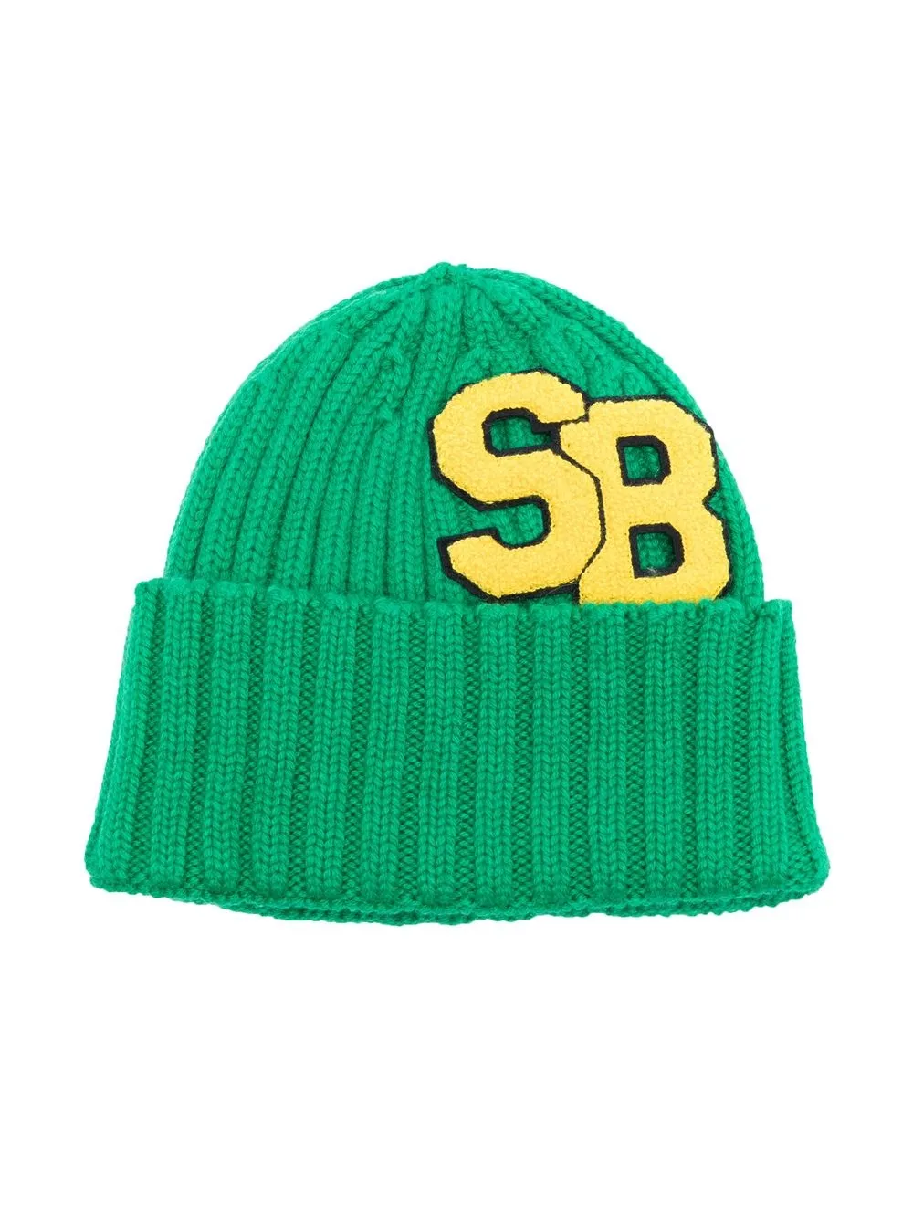 

MC2 Saint Barth Kids gorro tejido con parche del logo - Verde