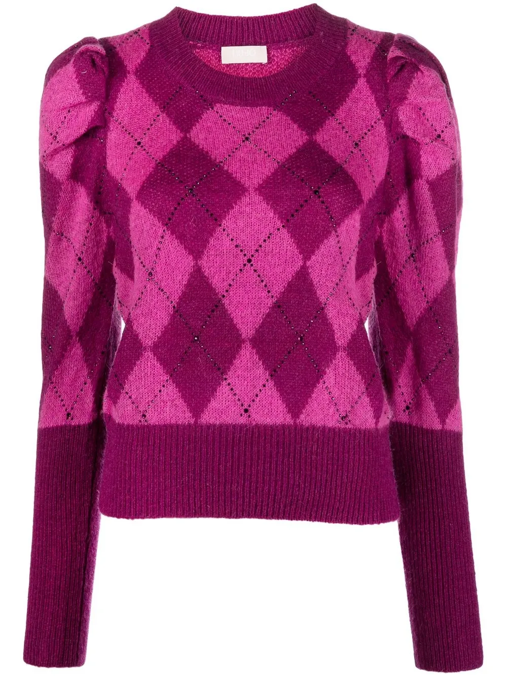 

LIU JO argyle-check print knit jumper - Pink