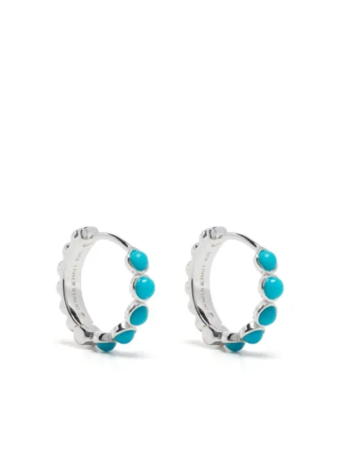 DOWER AND HALL medium turquoise huggie hoops