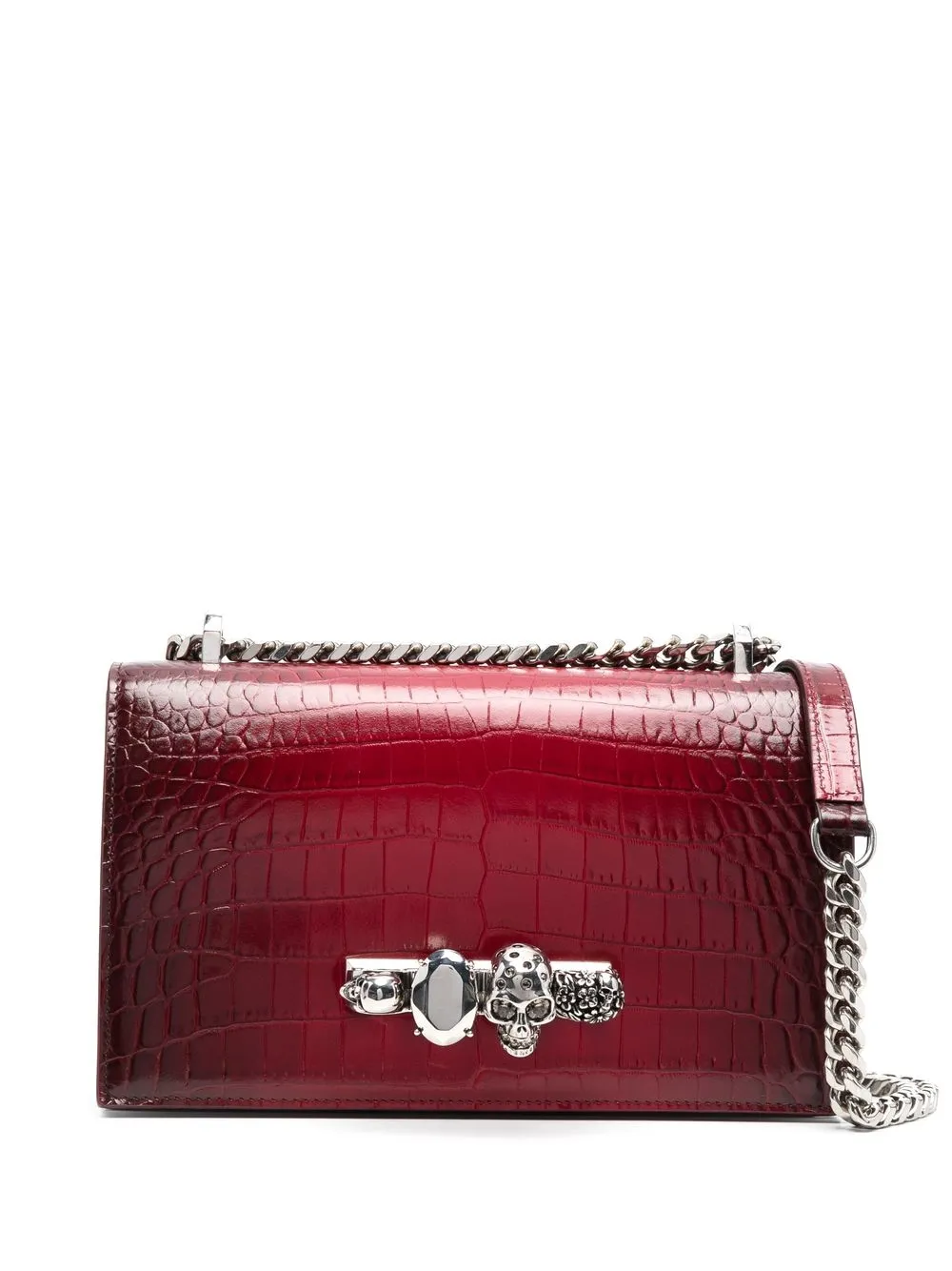 

Alexander McQueen bolsa de hombro con efecto de piel de cocodrilo - Rojo