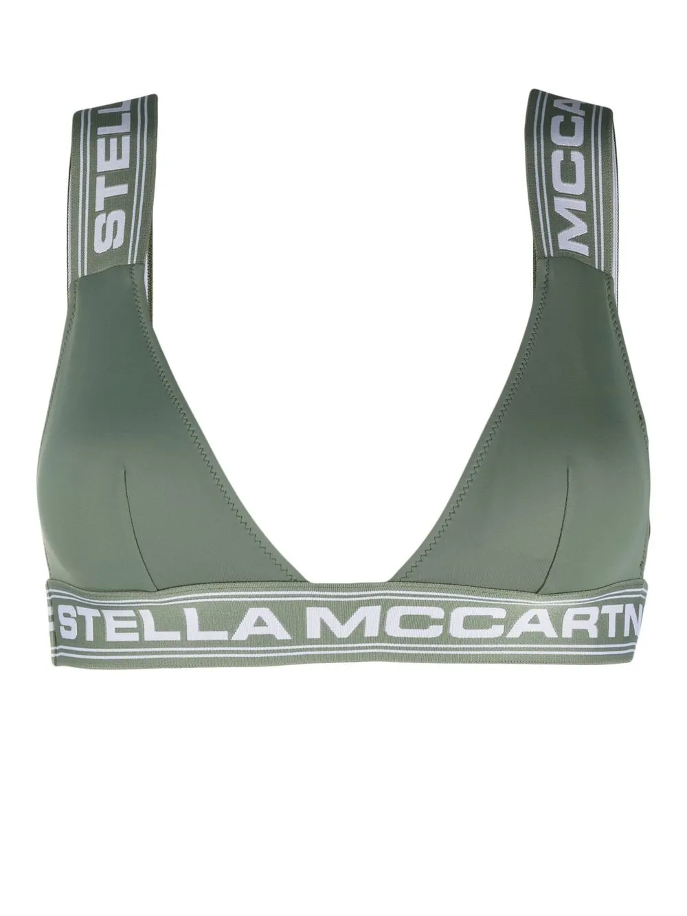 

Stella McCartney logo-straps bikini top - Green