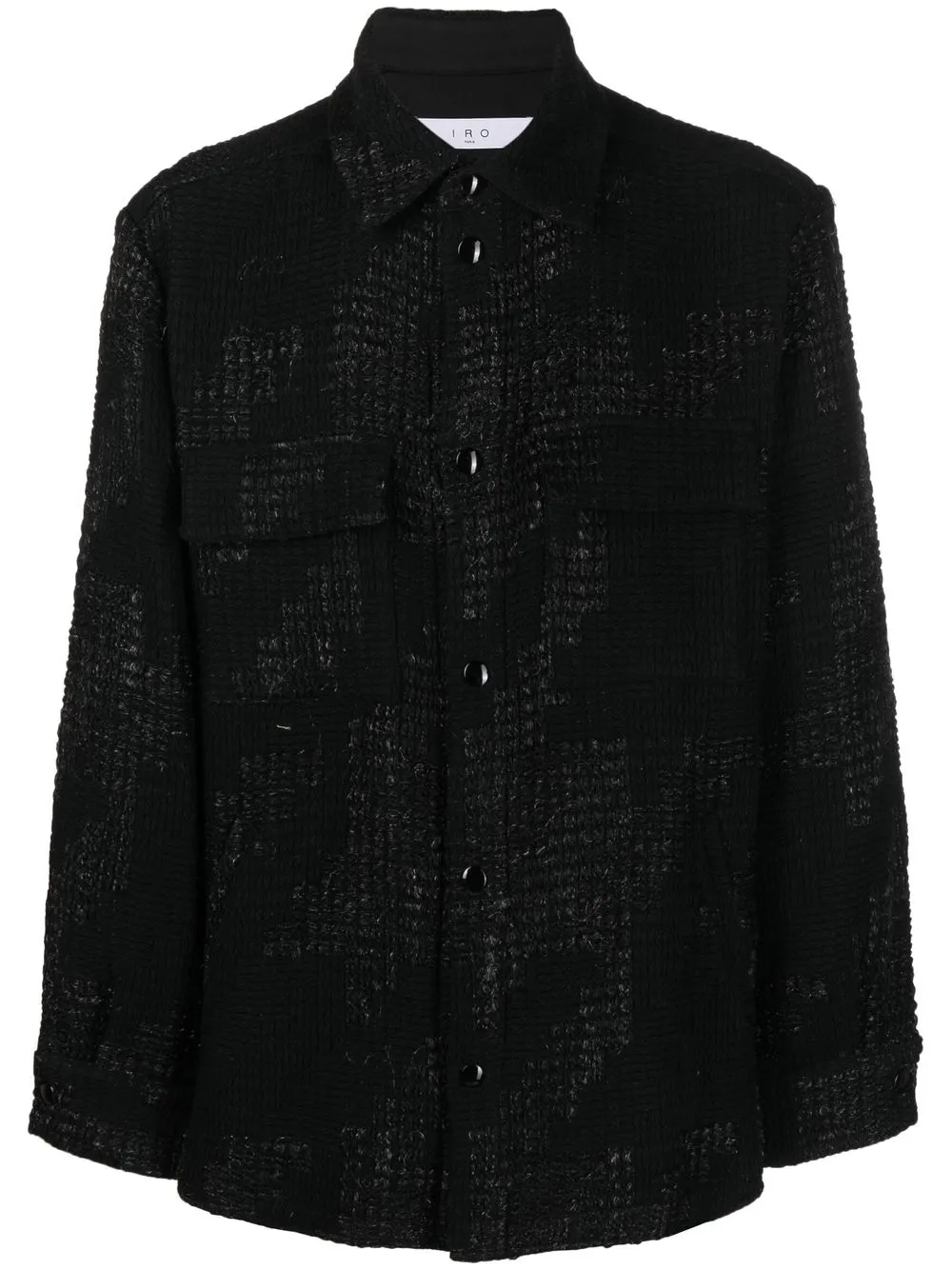 

IRO patterned-jacquard button-up shirt - Black