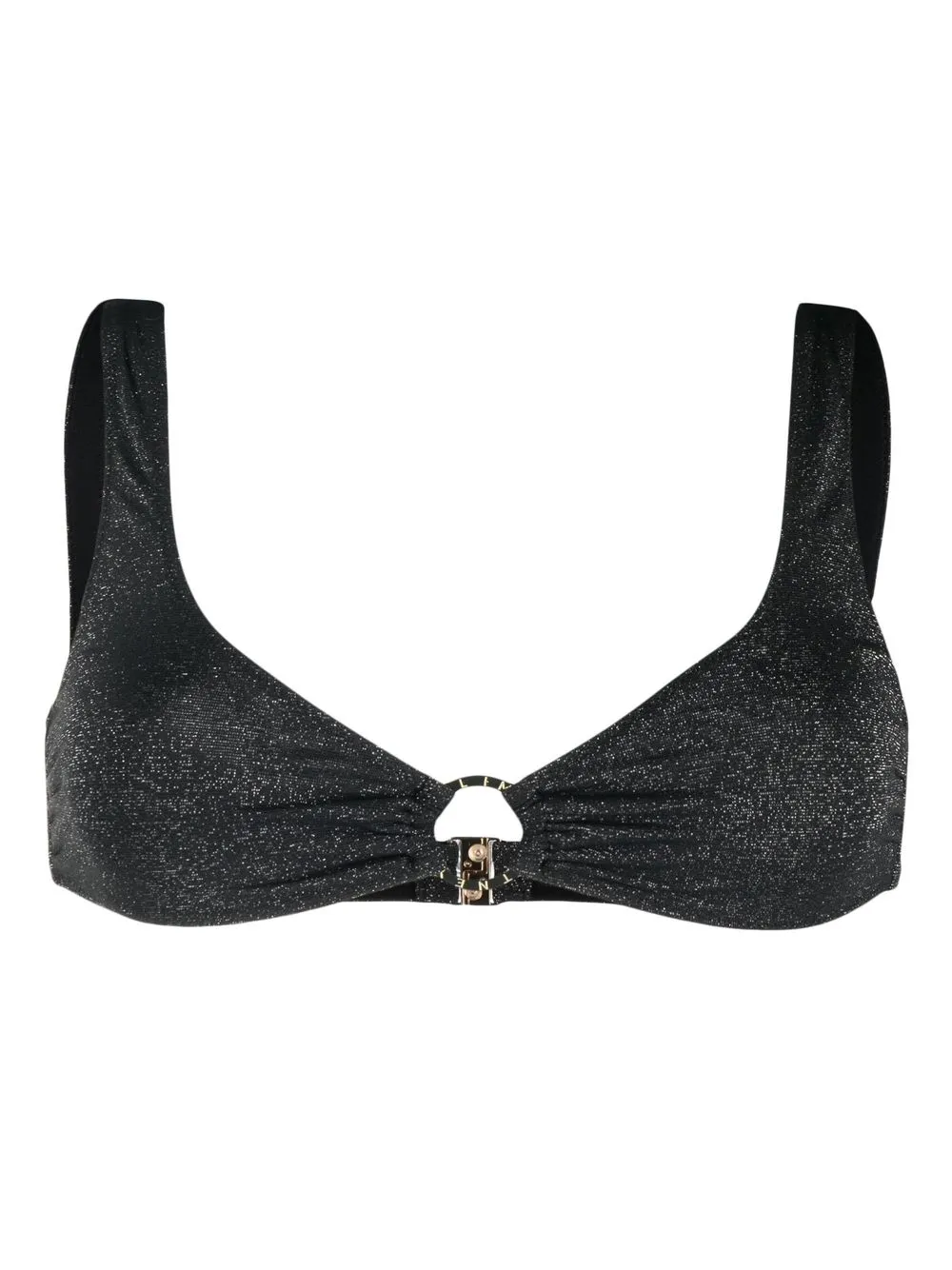 

Stella McCartney top de bikini metalizado - Negro