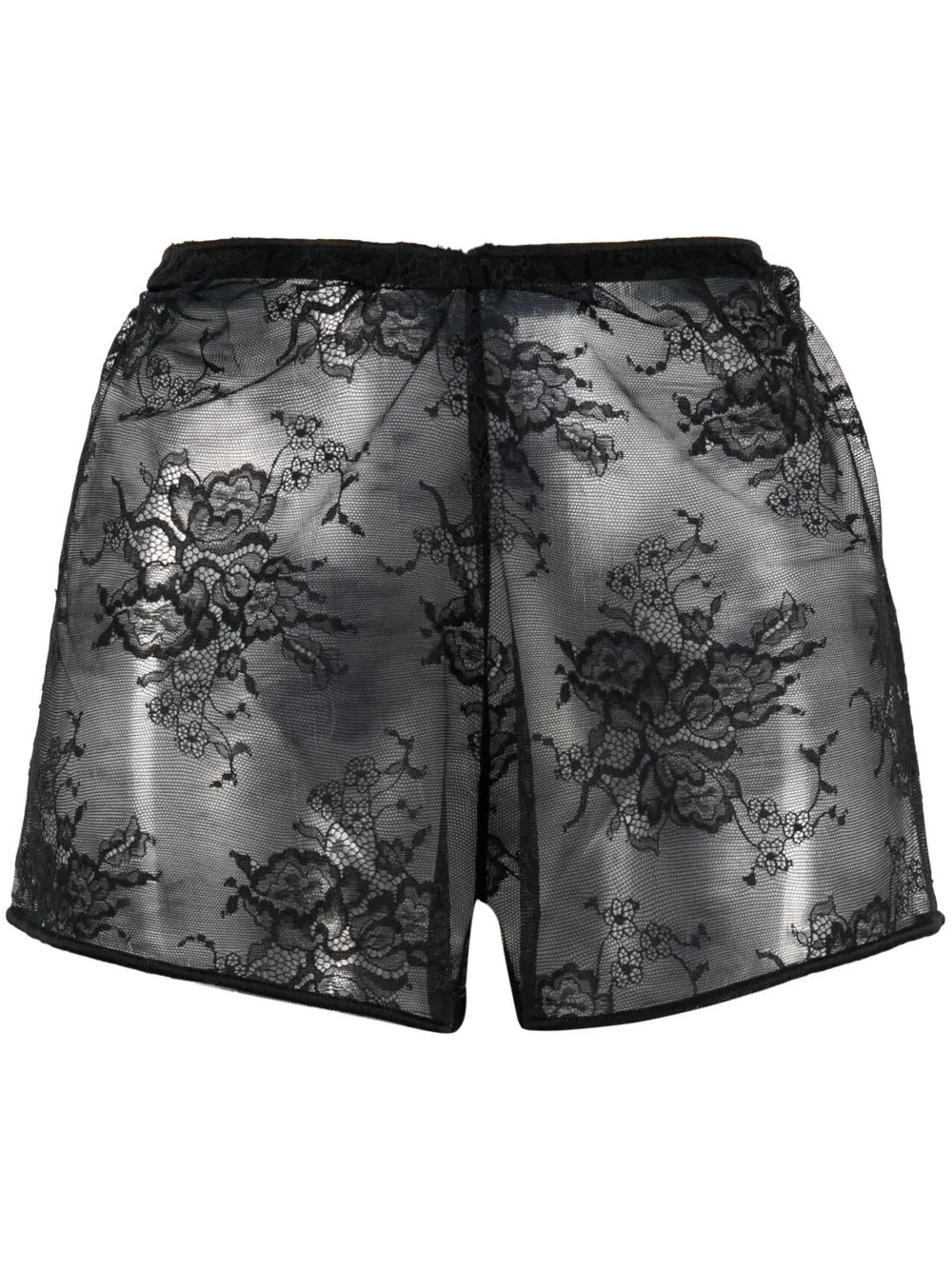 

Oséree sheer lace high-waist shorts - Black