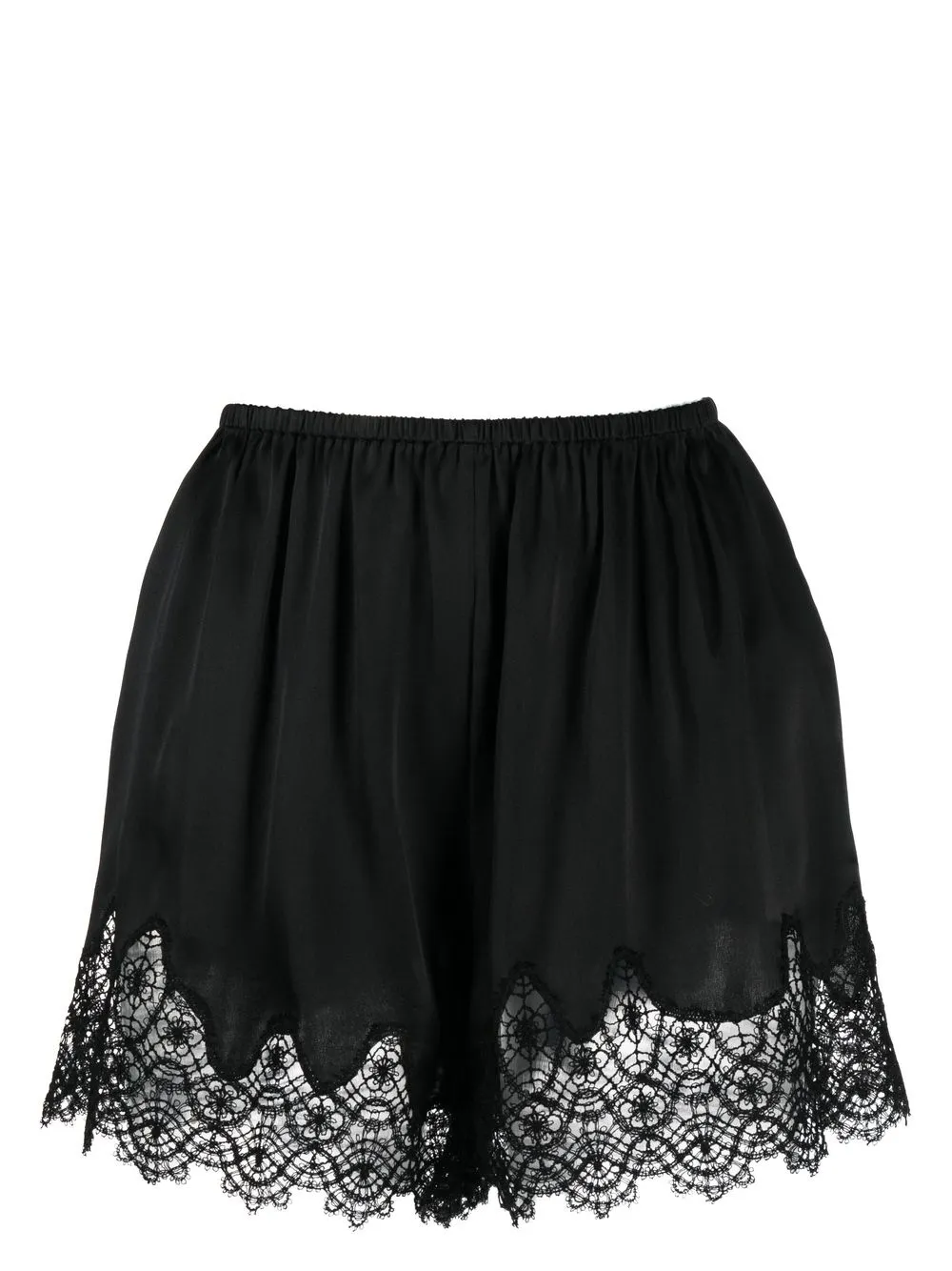 

Oséree Macramé scallop-hem shorts - Black