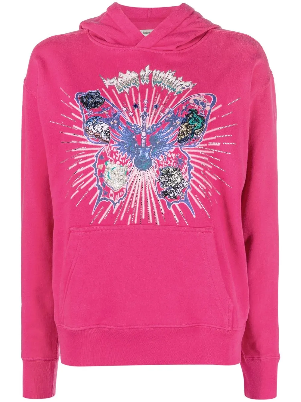 

Zadig&Voltaire hoodie con estampado de mariposa - Rosado