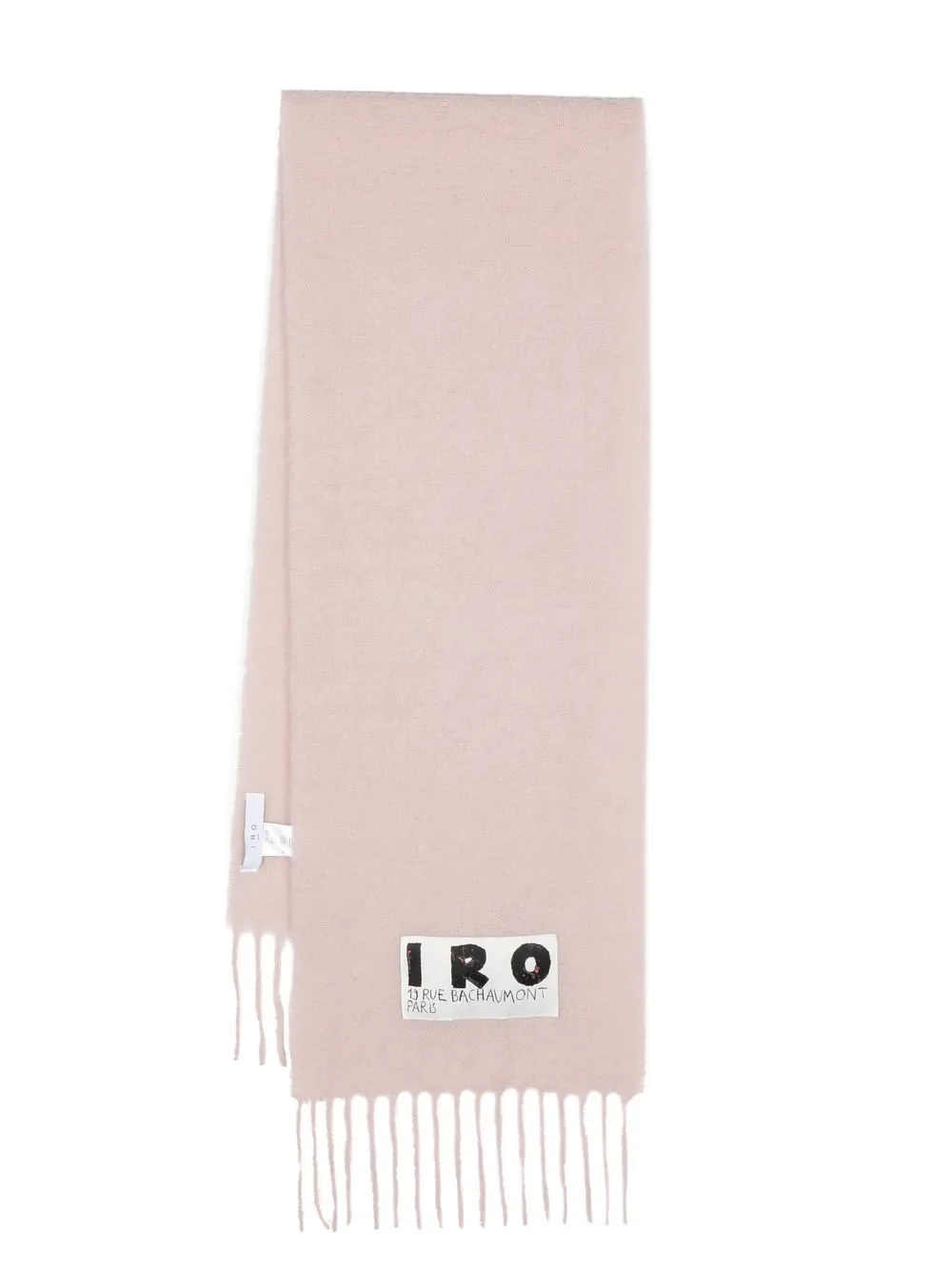 

IRO logo-patch fringed edge scarf - Pink