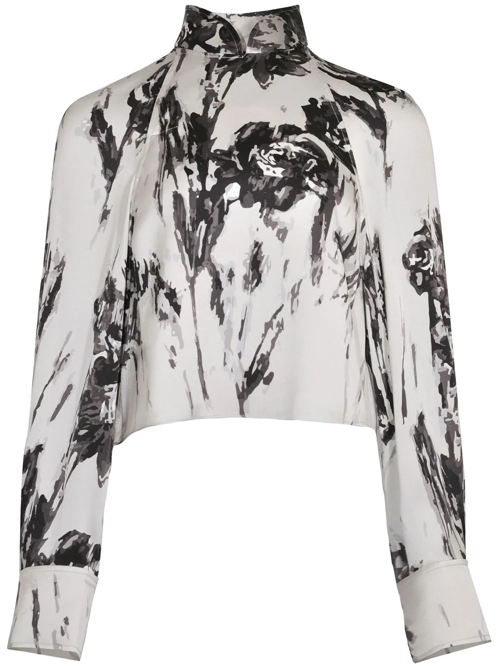 

Shanghai Tang blusa de seda con estampado floral - Gris