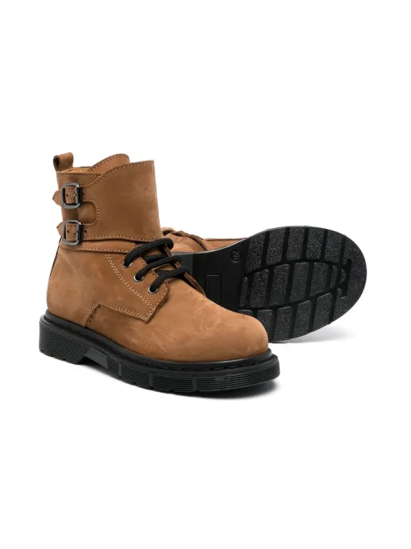 Gallucci Kids lace-up Leather Ankle Boots Brown FARFETCH IN