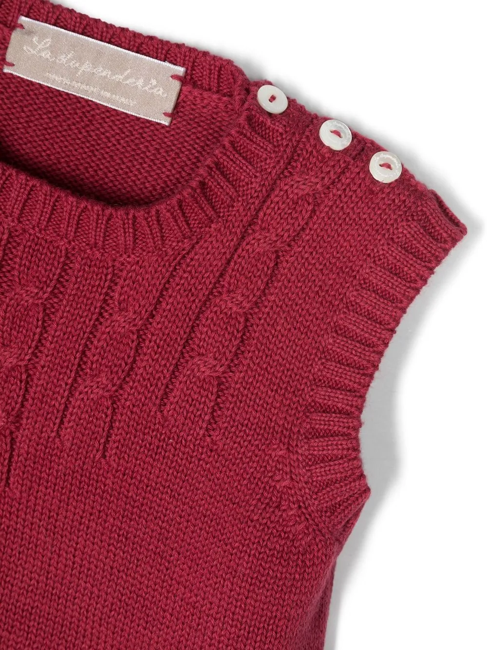 Shop La Stupenderia Cable-knit Cotton-cashmere Blend Vest In Red