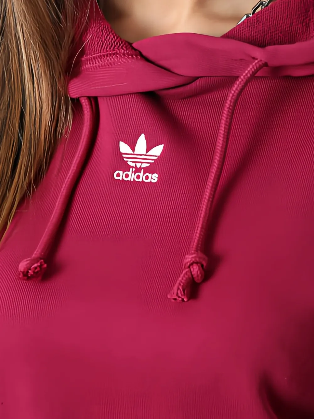 adidas logo-embroidered hoodie Rood