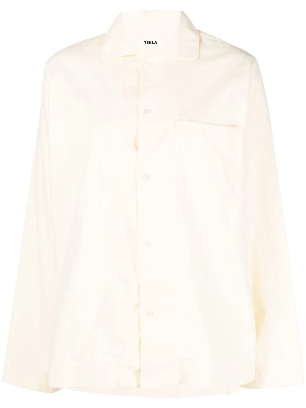 

TEKLA long-sleeve organic cotton shirt - Neutrals