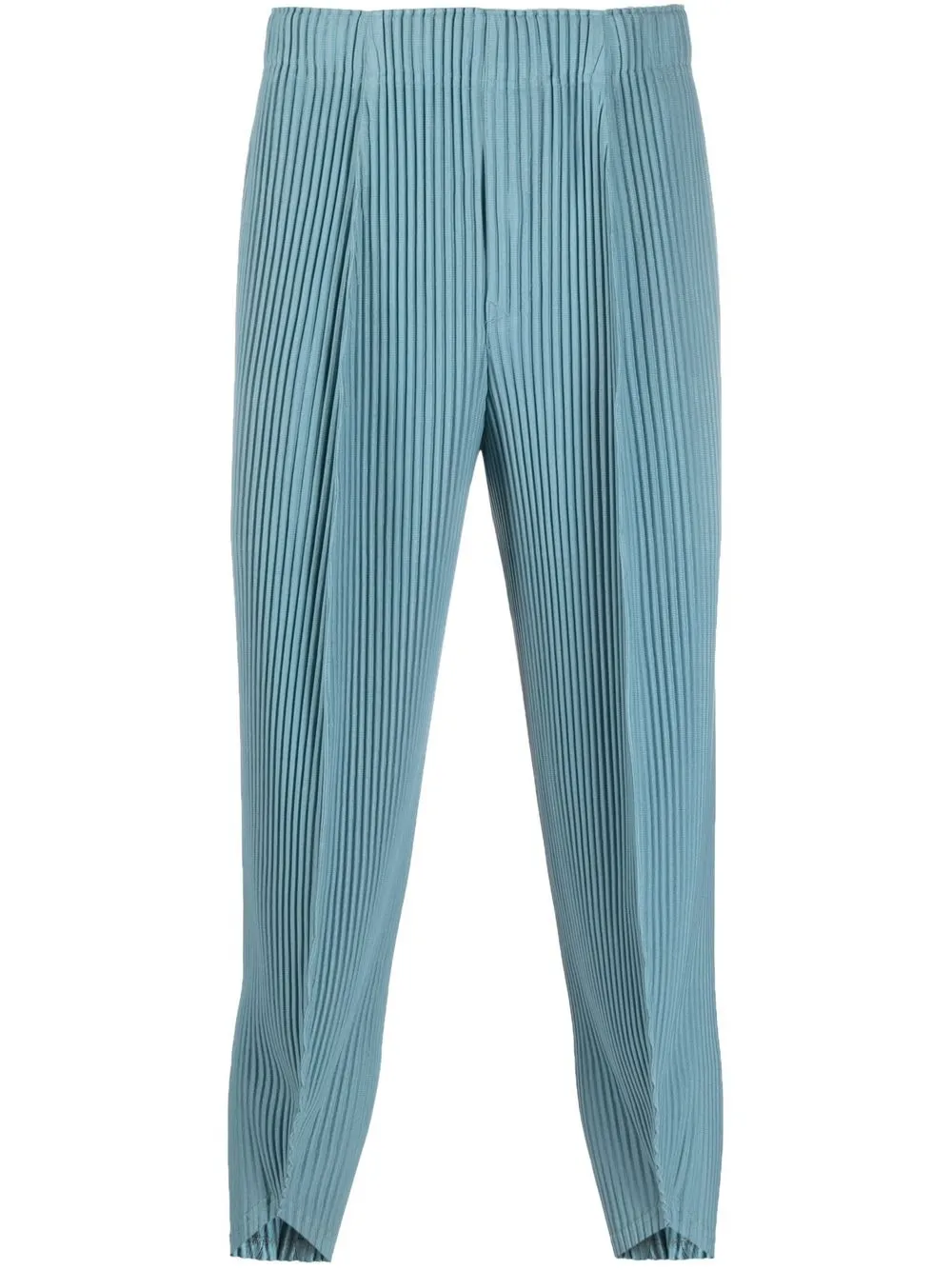 

Homme Plissé Issey Miyake tapered-leg cropped plissé trousers - Blue