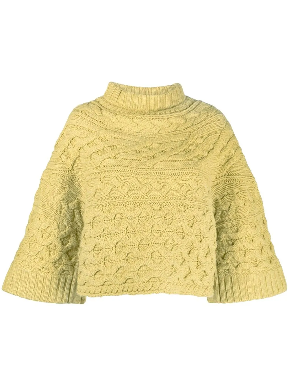 

sacai cropped cable-knit jumper - Yellow