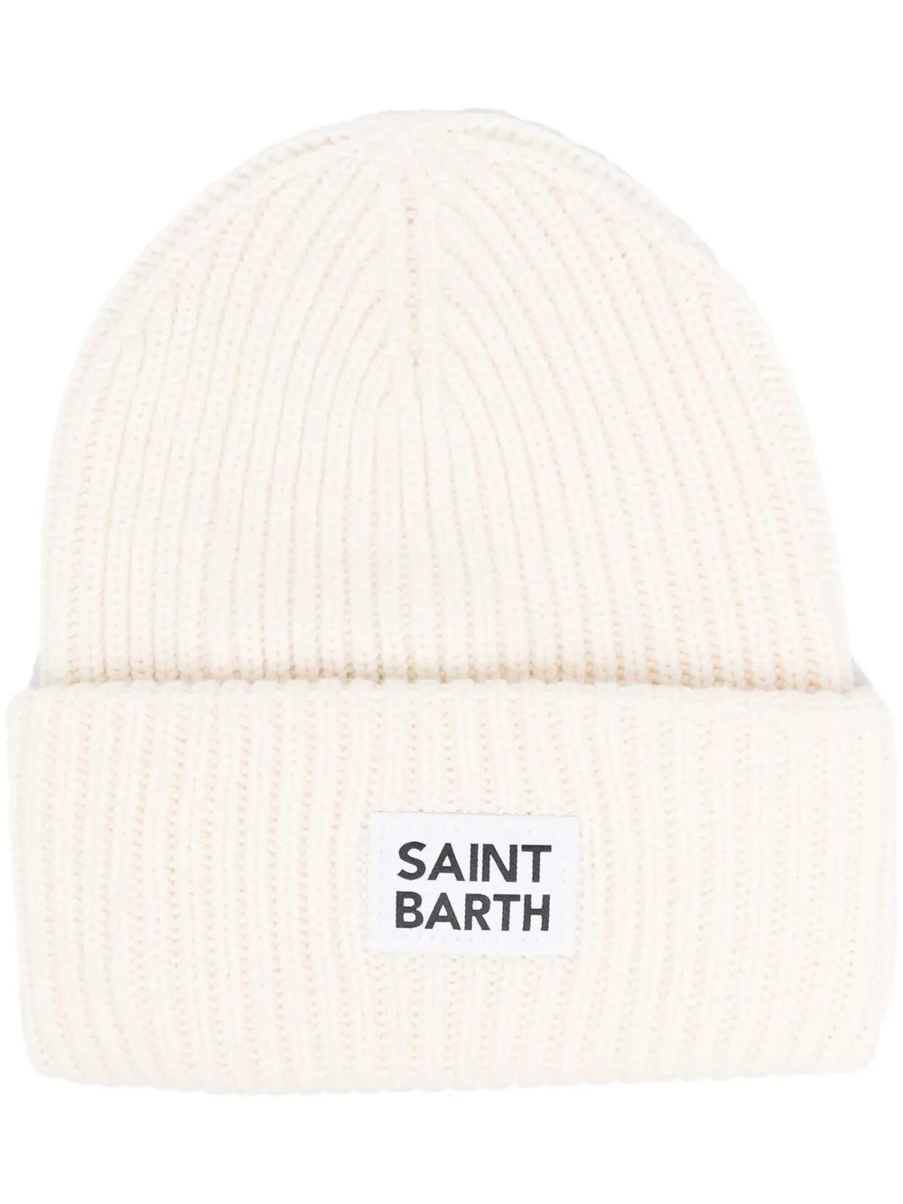 

MC2 Saint Barth gorro tejido con parche del logo - Blanco