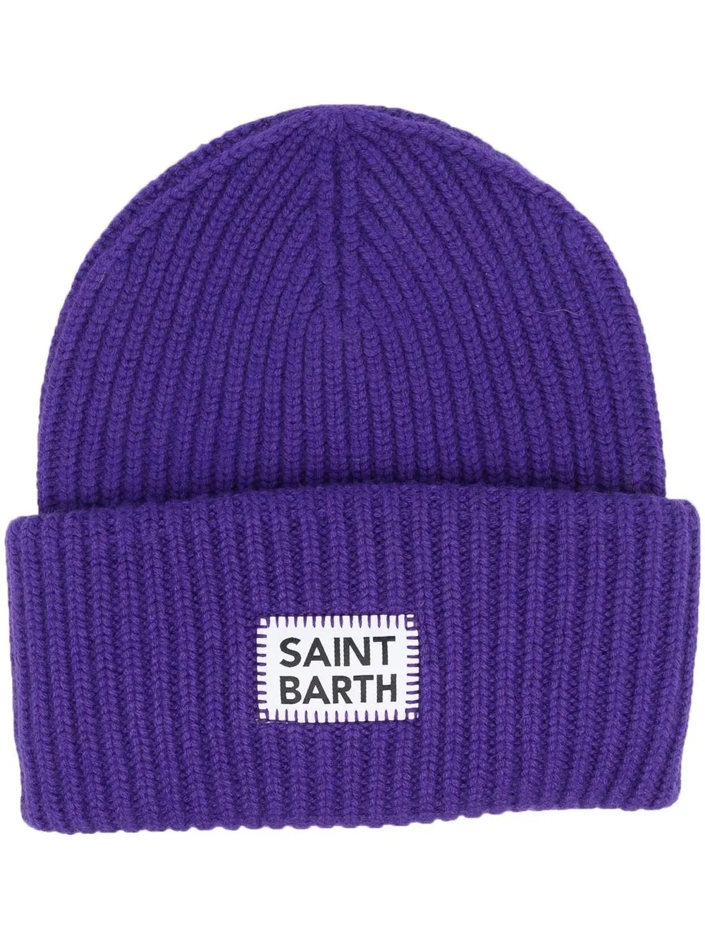 

MC2 Saint Barth gorro tejido con parche del logo - Morado