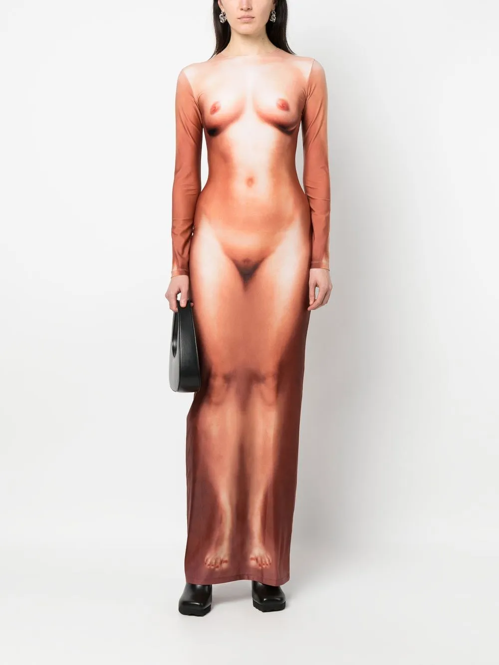 

Jean Paul Gaultier vestido Nude Optical Illusion - Neutro