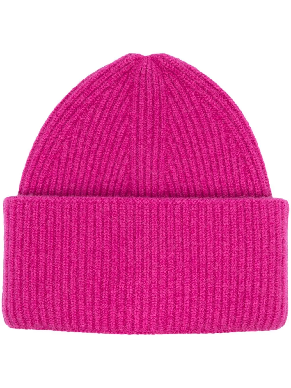 

Laneus gorro de cachemira tejido de canalé - Rosado