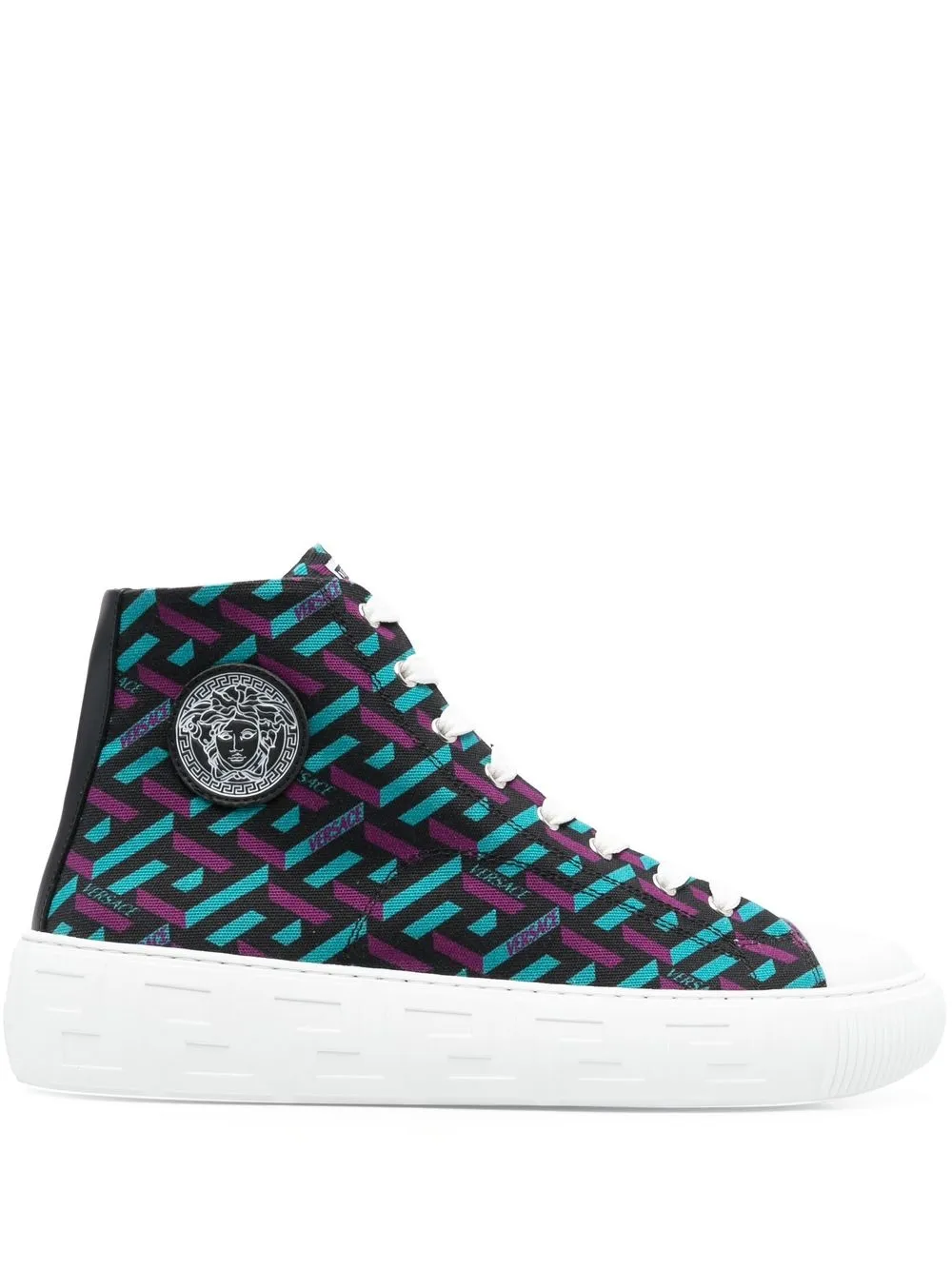 

Versace tenis altos Greca - Negro