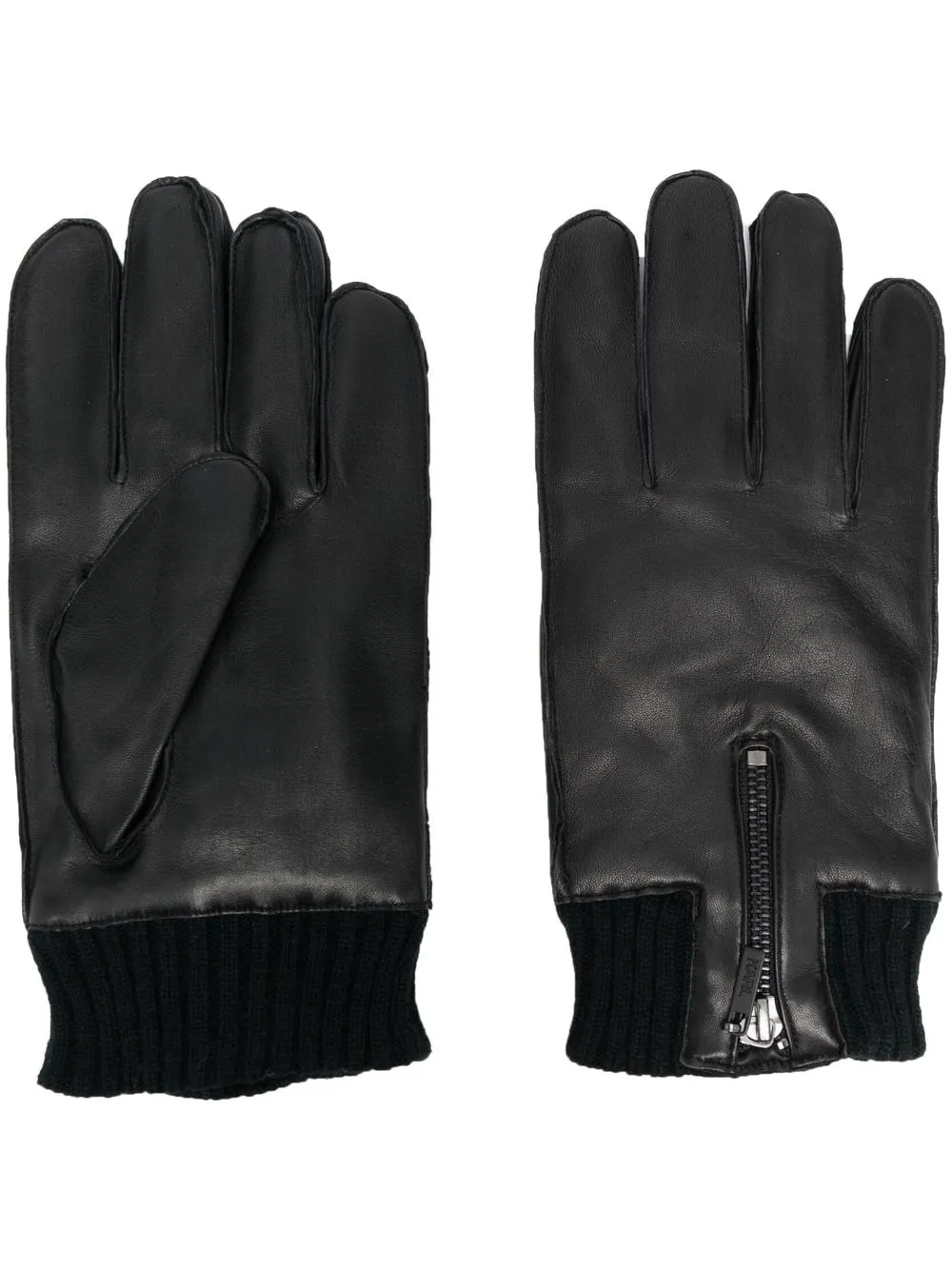 

Karl Lagerfeld zip-detail leather gloves - Black