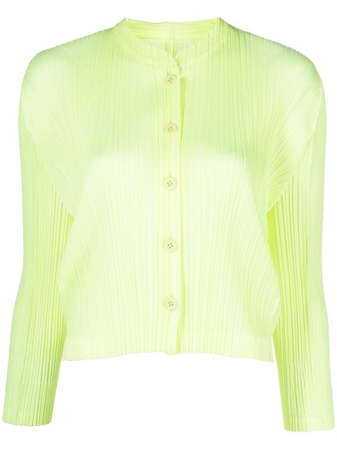 Pleats Please Issey Miyake Monthly Colors: March plissé cardigan