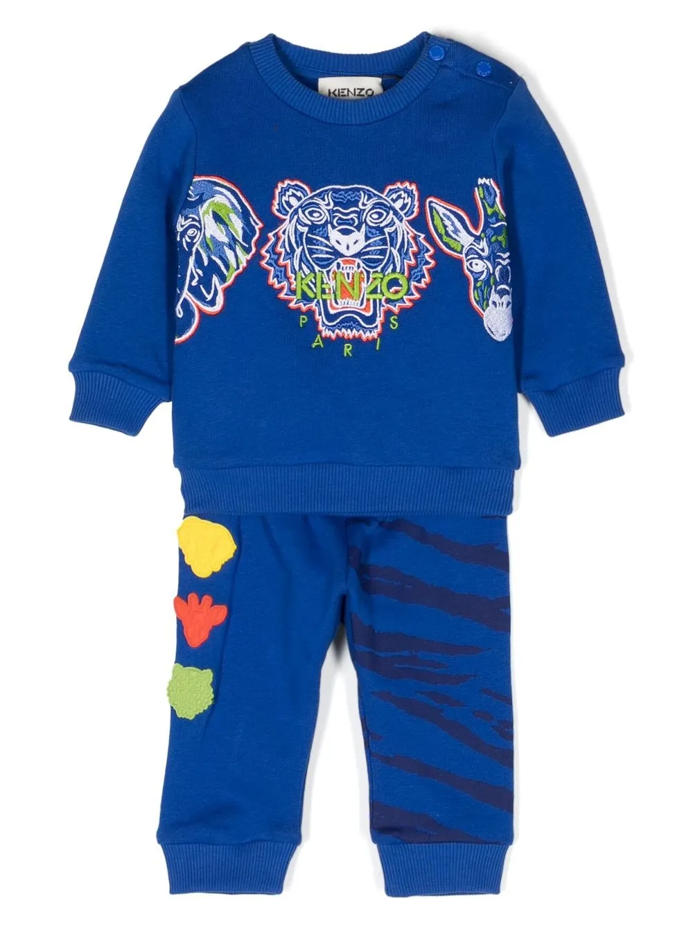 

Kenzo Kids traje deportivo con logo bordado - Azul