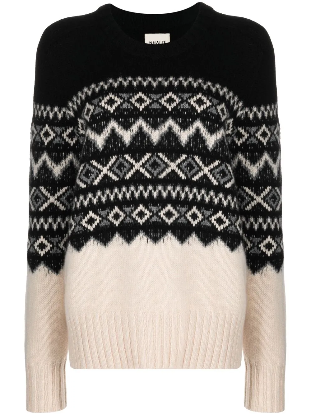 

KHAITE fair-isle cashmere jumper - Black