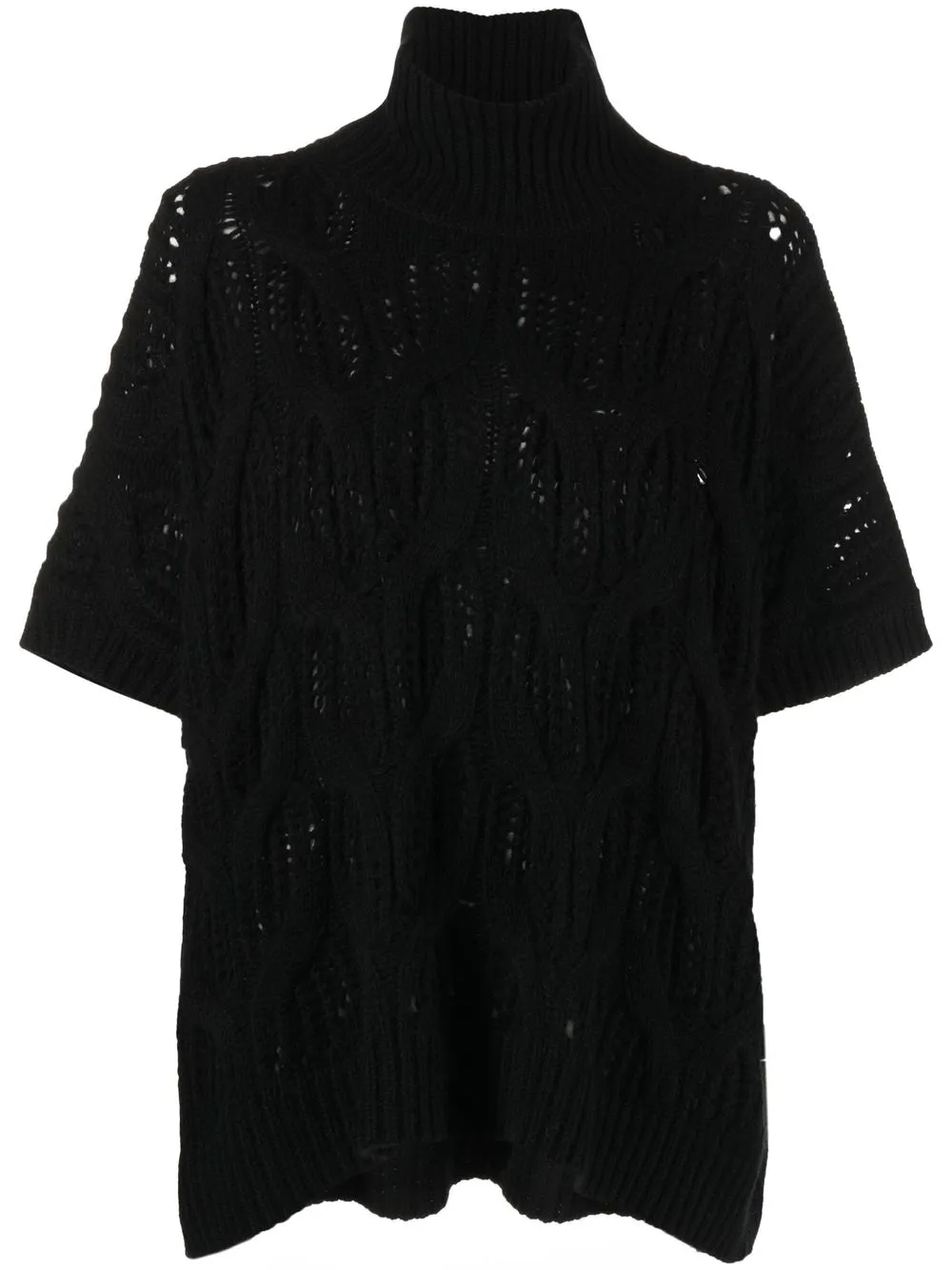 

Sminfinity chunky cable-knit short-sleeve jumper - Black