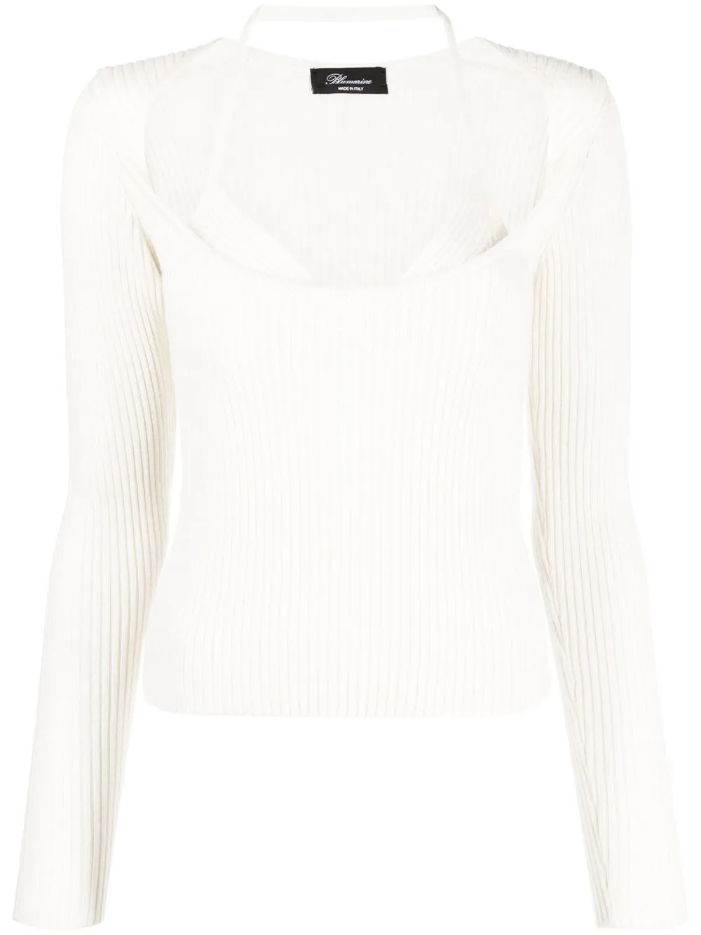 

Blumarine strap-detail knitted top - White