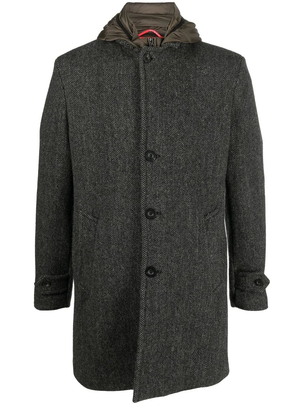 

Paltò herringbone single-breasted coat - Grey