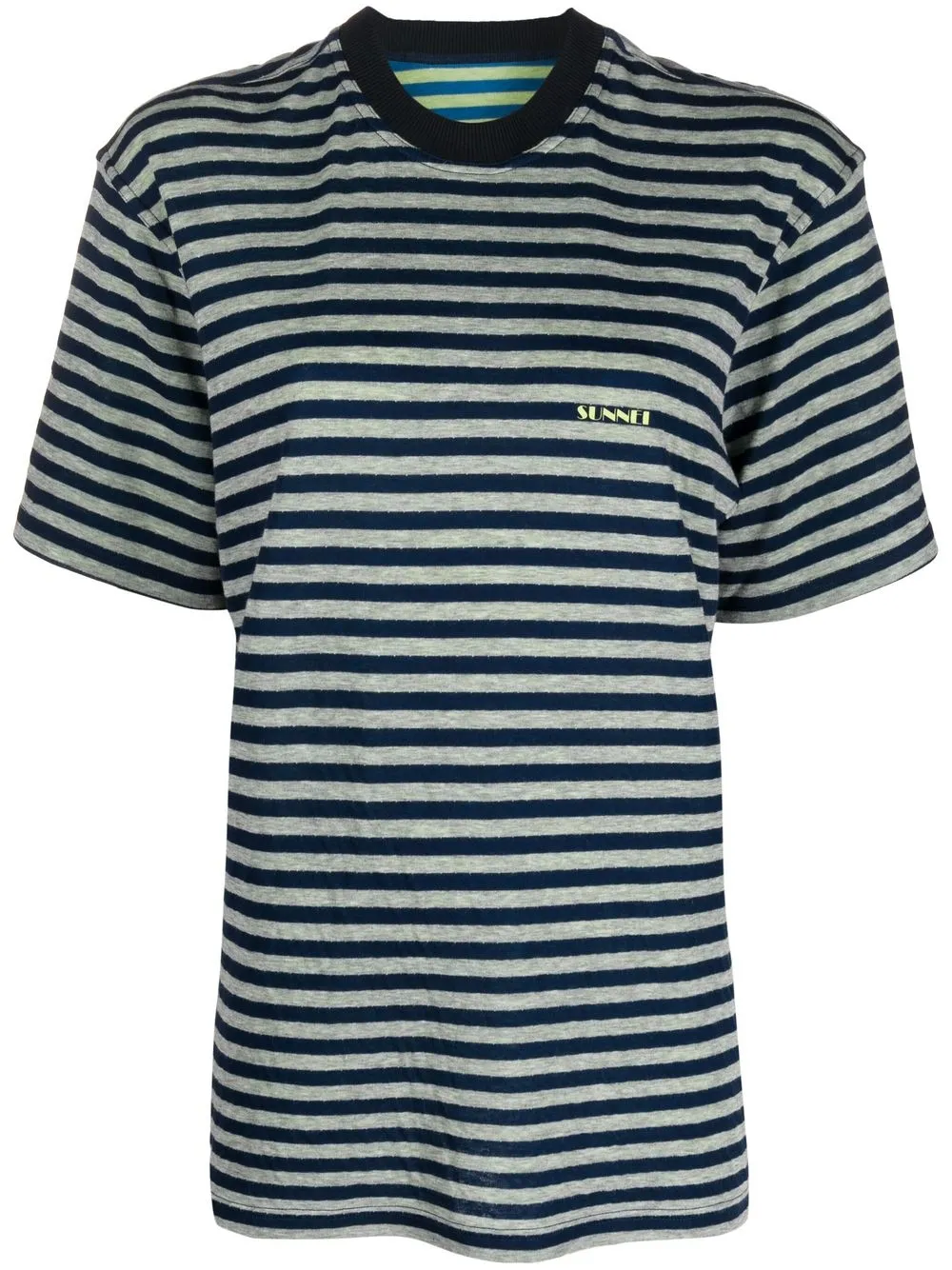 

Sunnei logo-print striped T-shirt - Grey