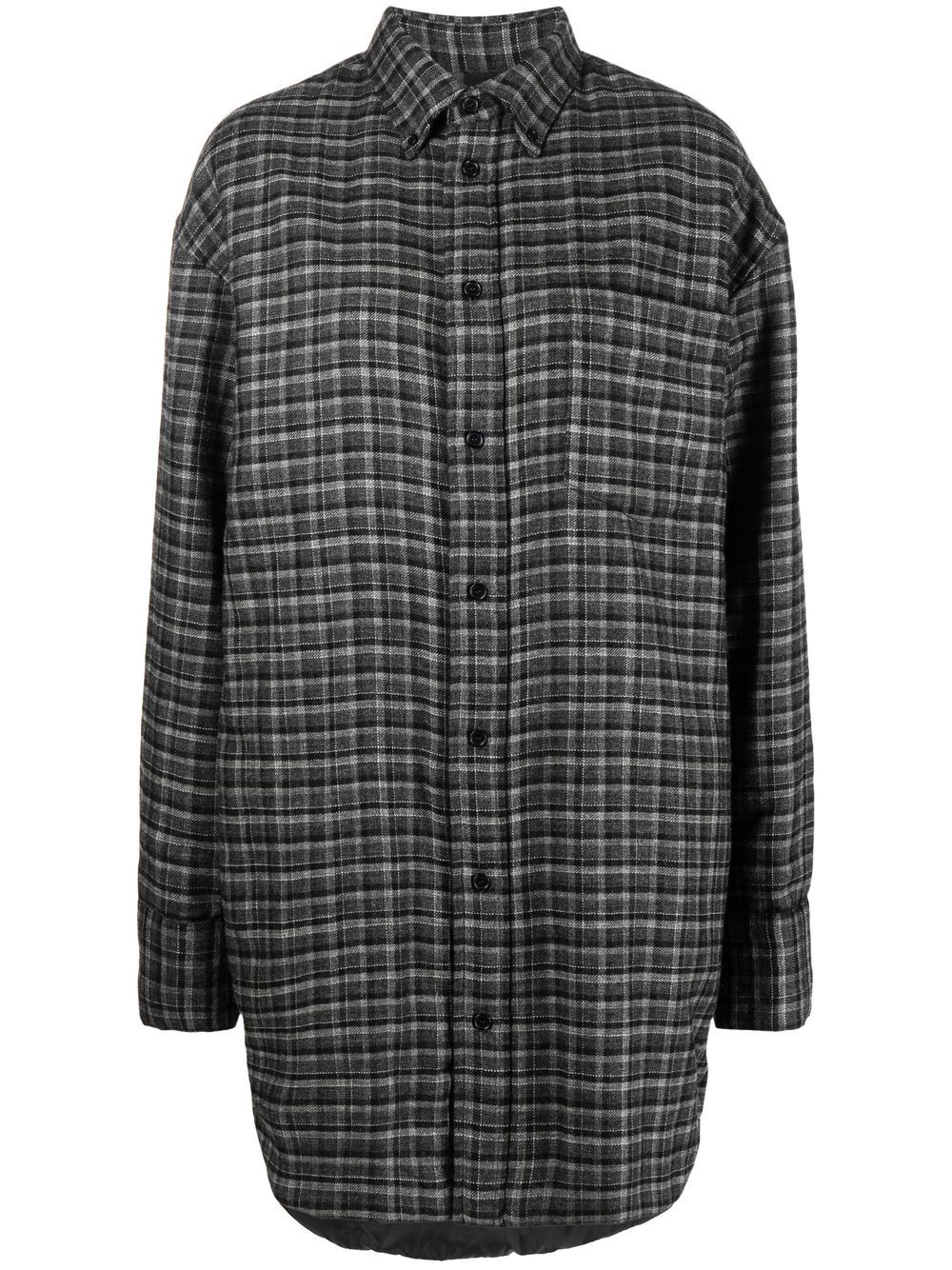 ASPESI oversized check-pattern shirt jacket - Grey