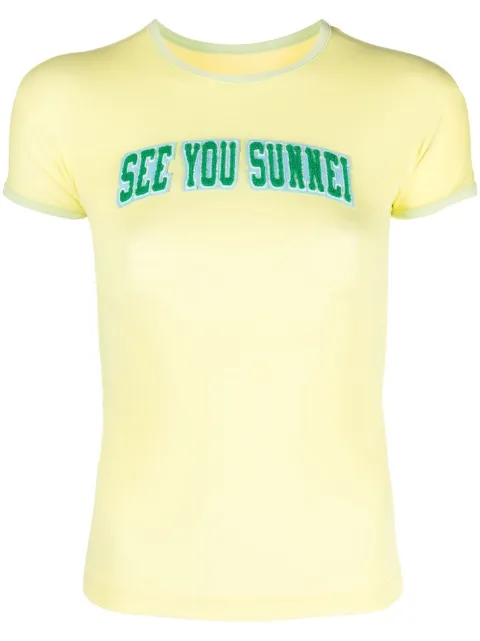 Sunnei t-shirt à détail de slogan