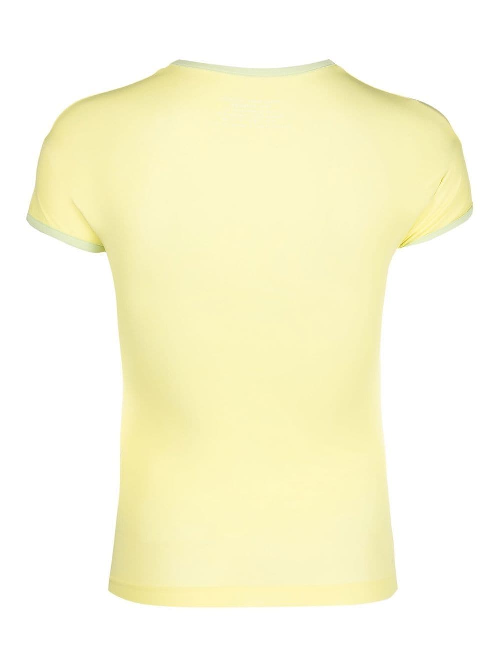 Shop Sunnei Appliqué Fleece Slogan T-shirt In Gelb