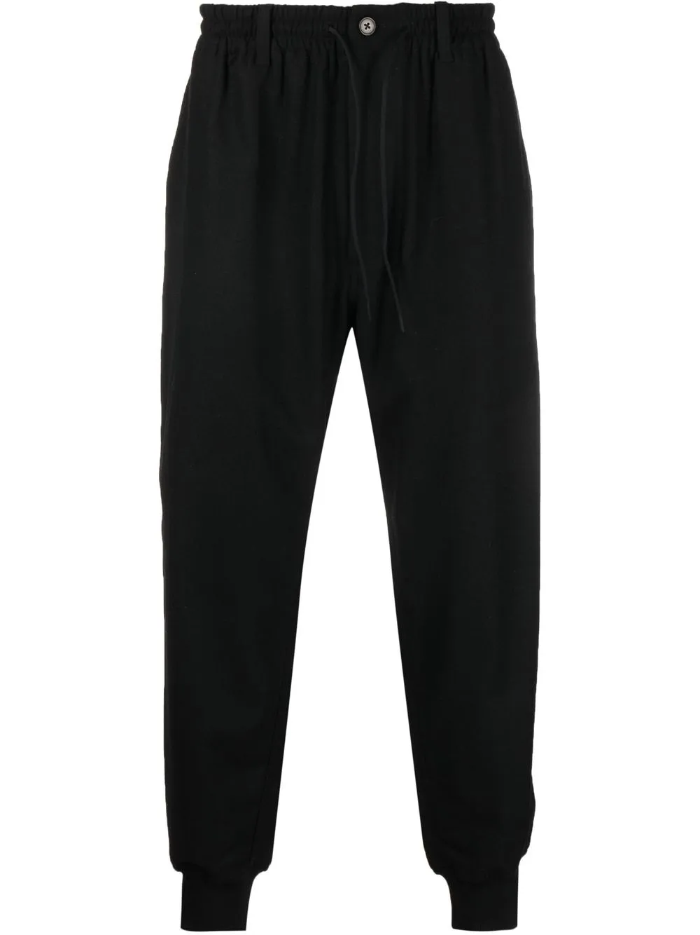 

Y-3 cuffed tapered drawstring trousers - Black