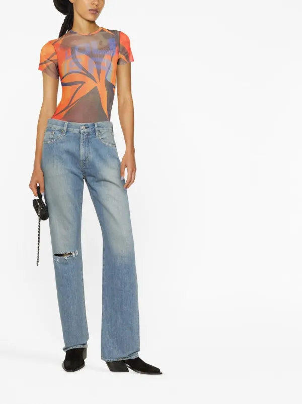Junya Watanabe high-rise straight-leg Jeans | Blue | FARFETCH BN