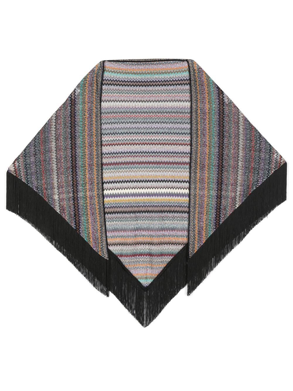 Missoni Glitter Zigzag-knit Scarf In Schwarz