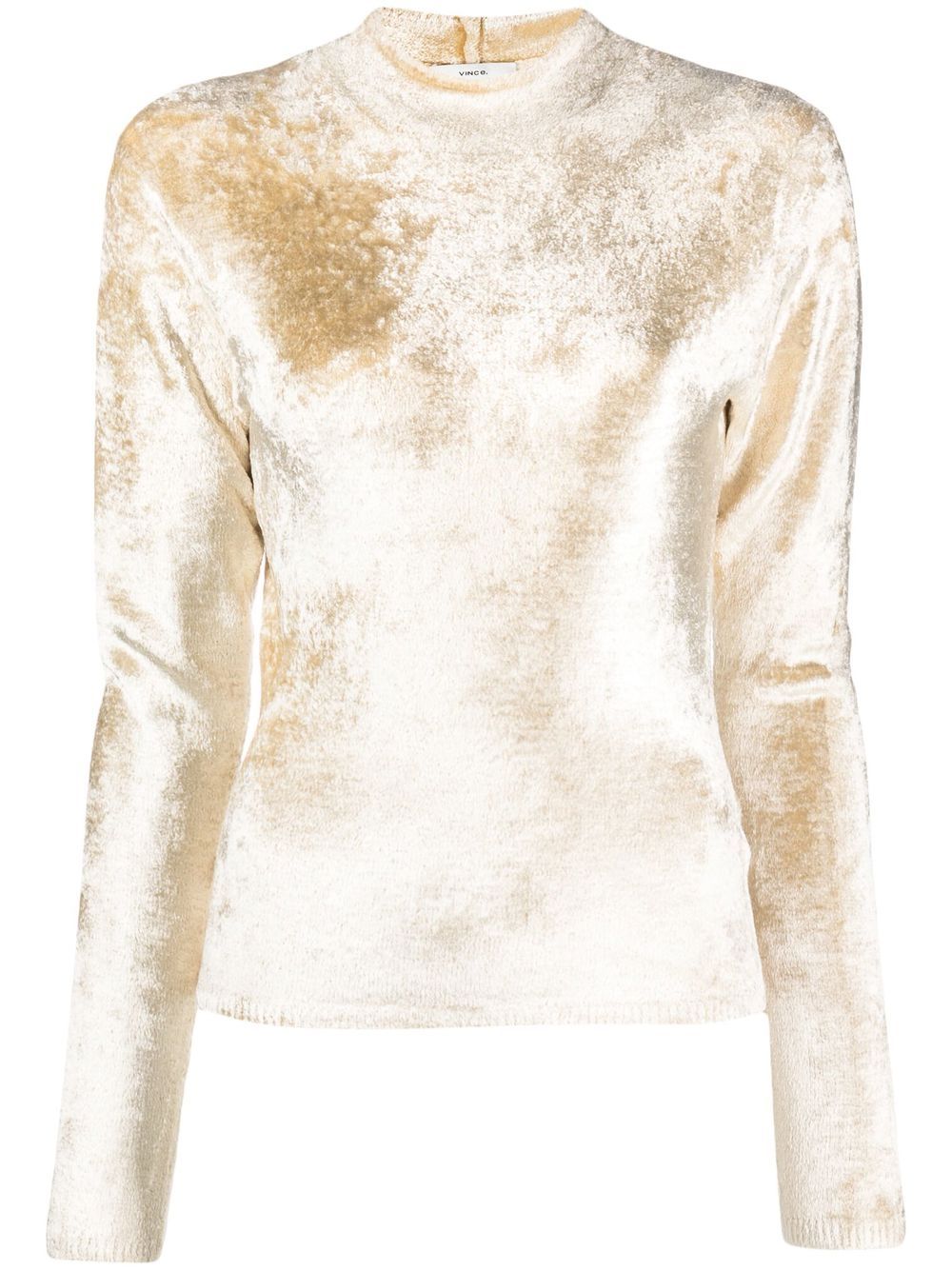 

Vince velvet-effect knitted top - Neutrals